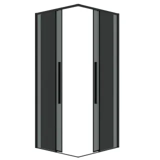 Душевой уголок Grossman Galaxy 300.K33.01.7070.21.10 70x70 см профиль чёрный матовый стекло тонированное