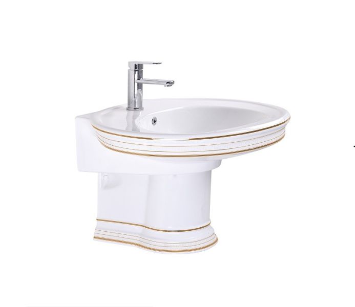Раковина CeramaLux 4290 белая хром 75 см