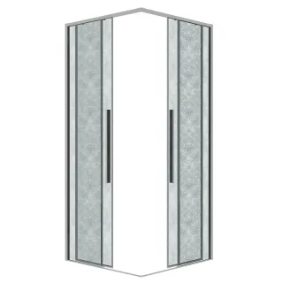 Душевой уголок Grossman Galaxy 300.K33.01.9090.10.02 90x90 см профиль хром стекло шиншилла