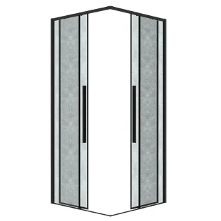 Душевой уголок Grossman Galaxy 300.K33.01.9090.21.02 90x90 см профиль чёрный матовый стекло шиншилла