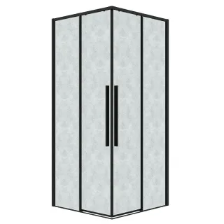 Душевой уголок Grossman Galaxy 300.K33.01.9090.21.02 90x90 см профиль чёрный матовый стекло шиншилла