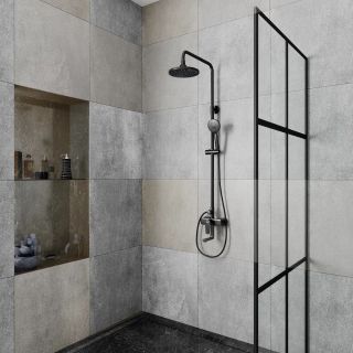 Душевая стойка D&K Bayern.F?rth DA1523705B18 чёрный матовый
