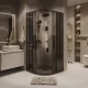Душевой уголок Grossman Cosmo 301.K33.02.9090.21.10 90x90 см профиль чёрный матовый стекло тонированное