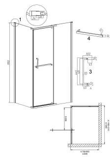 Душевой уголок Grossman Pragma 120.K33.03.1280.21.00 120x80 см профиль чёрный матовый стекло прозрачное