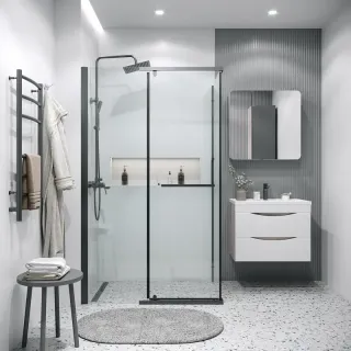 Душевой уголок Grossman Pragma 120.K33.03.1280.21.00 120x80 см профиль чёрный матовый стекло прозрачное
