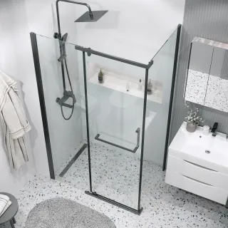 Душевой уголок Grossman Pragma 120.K33.03.1280.21.00 120x80 см профиль чёрный матовый стекло прозрачное