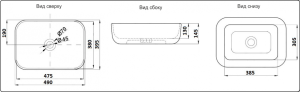 Раковина CeramaLux 78104MB черная 49 см