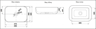 Раковина CeramaLux 78104MB черная 49 см