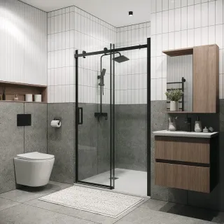 Душевая дверь Grossman Classic 100.K33.04.100.21.00 100 см профиль чёрный матовый стекло прозрачное