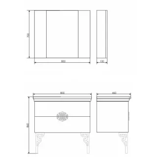 Зеркальный шкаф Comforty Римини 00003130372 80 белый