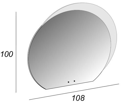 Зеркало с LED подсветкой Cezares 108x100 Avril 45010