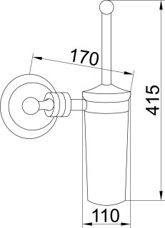Щётка для туалета Boheme Hermitage золото 10363