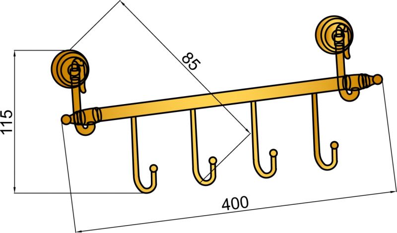 Крючки Boheme Medici бронза 10623