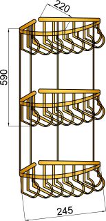 Полка угловая Boheme Medici бронза 10624
