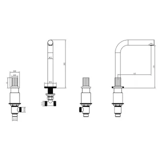 Встраиваемый смеситель для раковины Boheme Elegante 152-MG-EL золото матовое