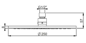 Верхний душ Paini 50PJ759TT25 25см матовое золото
