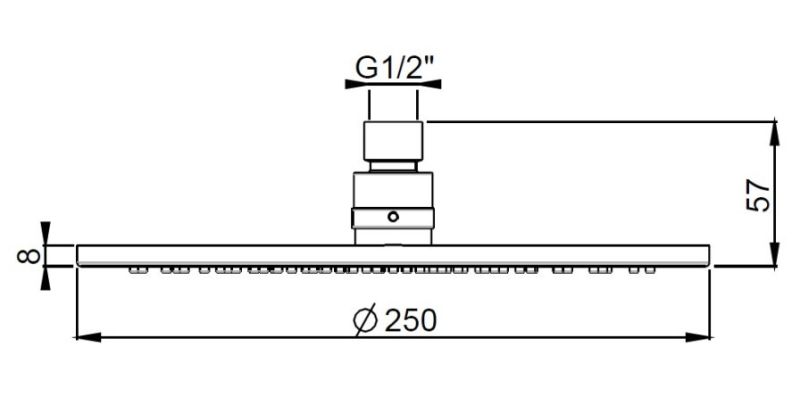 Верхний душ Paini 50PJ759TT25 25см матовое золото