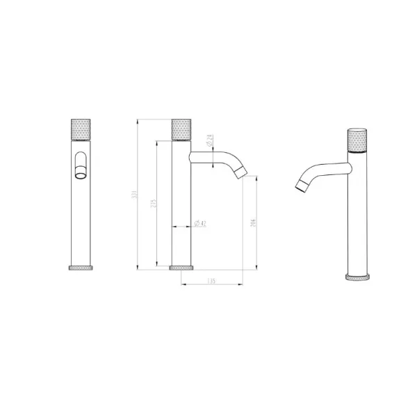 Смеситель для раковины Boheme Stick Linea 122-BB.3 чёрный матовый