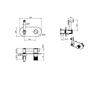 Гигиенический душ со смесителем Boheme Stick Linea 127-BB.3 чёрный