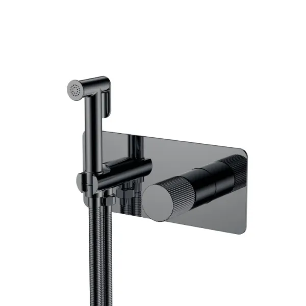 Гигиенический душ со смесителем Boheme Stick Linea 127-SGM.3 оружейная сталь