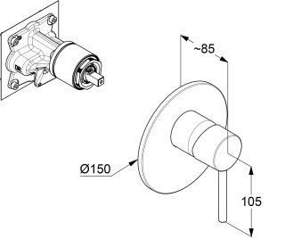 Смеситель для душа Kludi Bozz 38755N576 брашированный никель