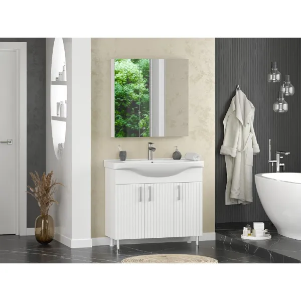 Напольная тумба под раковину Misty Изео Э-Изе01070-021Н 92.8 см белый