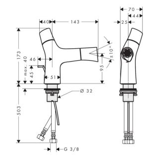 Смеситель для биде Hansgrohe Starck Organic 12210250 золото