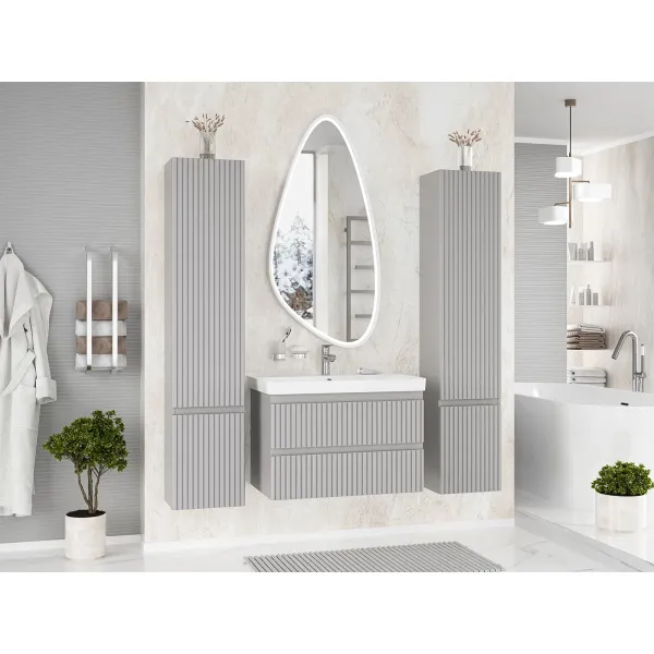 Подвесная тумба под раковину Brevita Victory 75 VIC-07080-0302Я серый