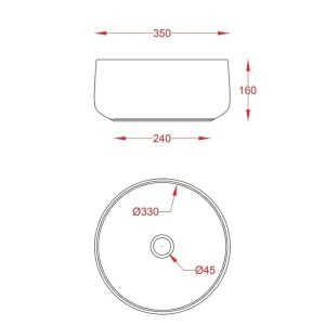 Раковина ArtCeram Cognac COL004 17 34 черная 35 см
