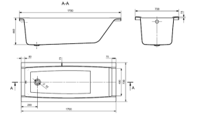 Панель фронтальная для акриловой ванны Santek Санторини XL 170х70 1WH302489