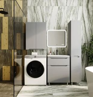 Пенал Style Line Марелла Люкс Plus L СС-00002444 30см с бельевой корзиной серый Пенал Style Line Марелла Люкс Plus L СС-00002444 30см с бельевой корзиной серый