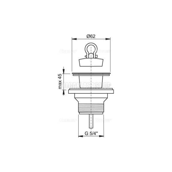 Водослив для раковины AlcaPlast 5/4" с пластмассовой рeшeткой ?63 A32
