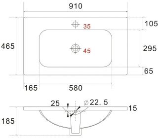 Раковина керамическая Art&Max 90см AM7110-90 Раковина керамическая Art&Max 90см AM7110-90