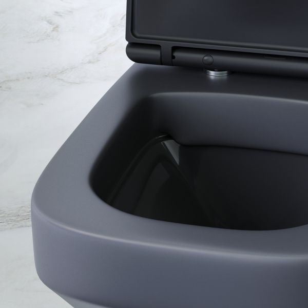 Унитаз подвесной Am.Pm Inspire 2.0 FlashClean с сиденьем микролифт чёрный матовый C50A1700MBSC