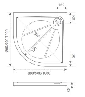 Душевой поддон из искусственного камня Good Door Эклипс 80x80 Душевой поддон из искусственного камня Good Door Эклипс 80x80