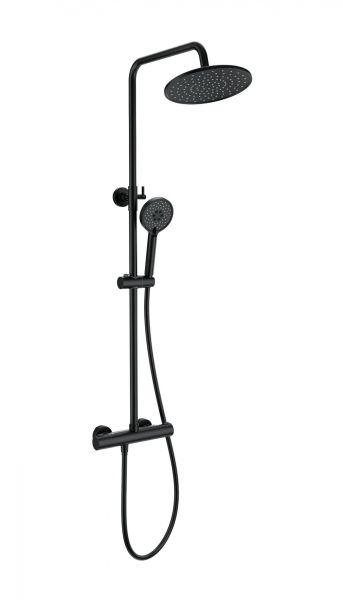 Душевая стойка Wonzon & Woghand INN 4 WW-B3047-A-MB с термостатом чёрный матовый