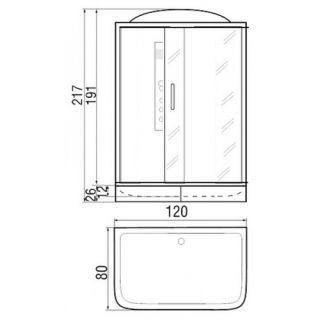 Душевая кабина RIVER VITIM 120/80/50 МТ Душевая кабина RIVER VITIM 120/80/50 МТ