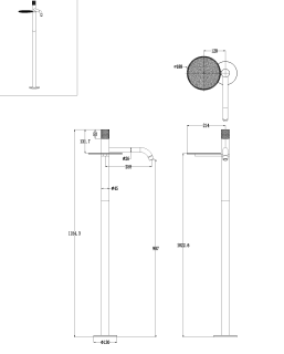 Напольный смеситель для раковины Boheme Stick Linea 120-BRB.3 брашированная бронза Напольный смеситель для раковины Boheme Stick Linea 120-BRB.3 брашированная бронза