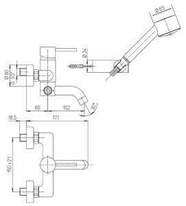 Смеситель для ванны Paini Cox 78CR105 хром