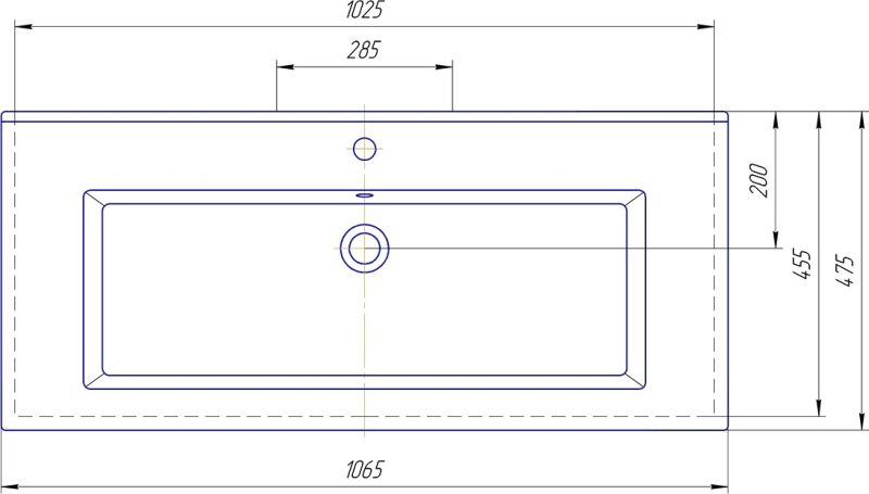 Мебельная раковина Kirovit Оскар 105см белый 00000008981