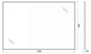Зеркало BelBagno в алюминиевой раме хром SPC-AL-1200-800