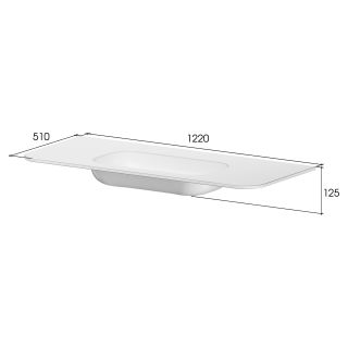 Раковина моноблок Armadi Art Voi 786-120-SF-SG 120 см серый
