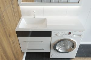 Раковина над стиральной машиной Madera Kamilla левая 100см белый 4627173210577