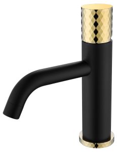 Смеситель для раковины Boheme Stick Black diamond чёрный/золото 121-BG
