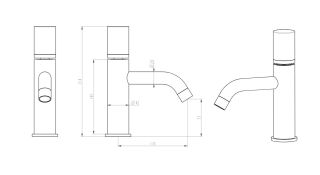 Смеситель для раковины Boheme TOUCH Gold  Matt Black_Комплект золото