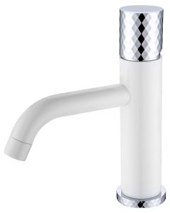 Смеситель для раковины Boheme Stick 121-WCR White diamond белый/хром