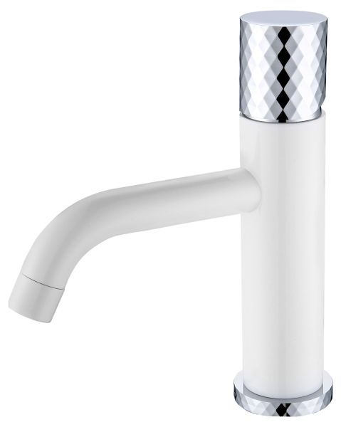 Смеситель для раковины Boheme Stick 121-WCR White diamond белый/хром