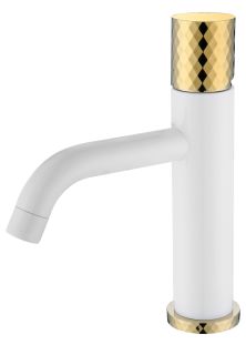 Смеситель для раковины Boheme Stick White diamond белый/золото 121-WG Смеситель для раковины Boheme Stick White diamond белый/золото 121-WG