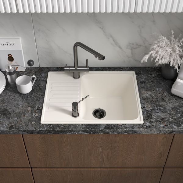 Мойка кухонная Reflexion Prima 60-GR RF0460WH белый