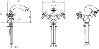 Смеситель для раковины Boheme Royal Crystal золото 291-Royal/CRST